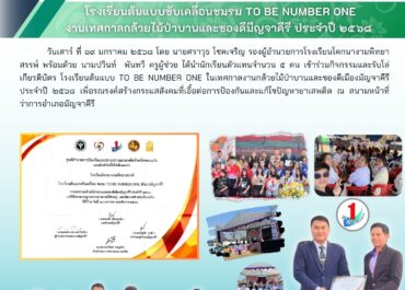 โรงเรียนต้นแบบขับเคลื่อนชมรม TO BE NUMBER ONE งานเทศกาลกล้วยไม้ป่าบานและของดีมัญจาคีรี ประจำปี 2567